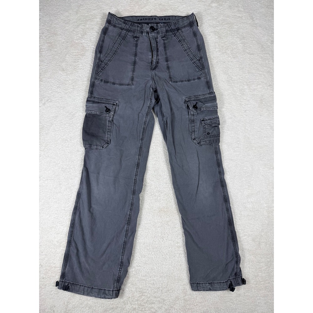 American Eagle Cargo Pants Womens 4 Gray Stretch Utilitarian Gorpcore AE